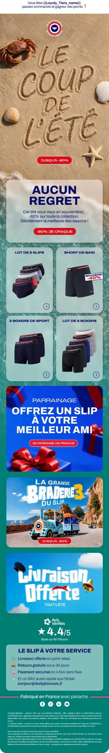 Campagne Le Slip Français — Le coup de l'été