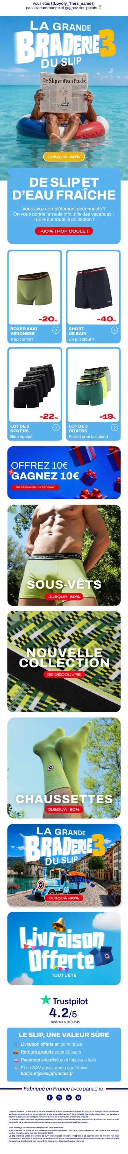 Campagne Le Slip Français — De Slip et d'eau fraîche