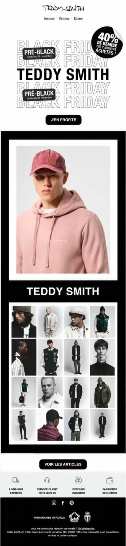 Campagne Teddy Smith — Pré-Black Friday · -40%